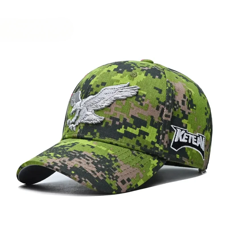2025 Eagle Embroidery Hat Men'S Hard Top Cotton Baseball Cap Fashion Brand Peaked Cap Colorfast Hat