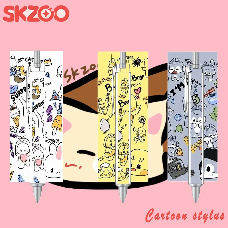 

SKZOO K-pop 2026: Набор канцелярских принадлежностей с мультяшными персонажами (шариковая ручка, карандаш, ручка-роллер), милые товары для студентов, аниме-мерч с изображением звезд