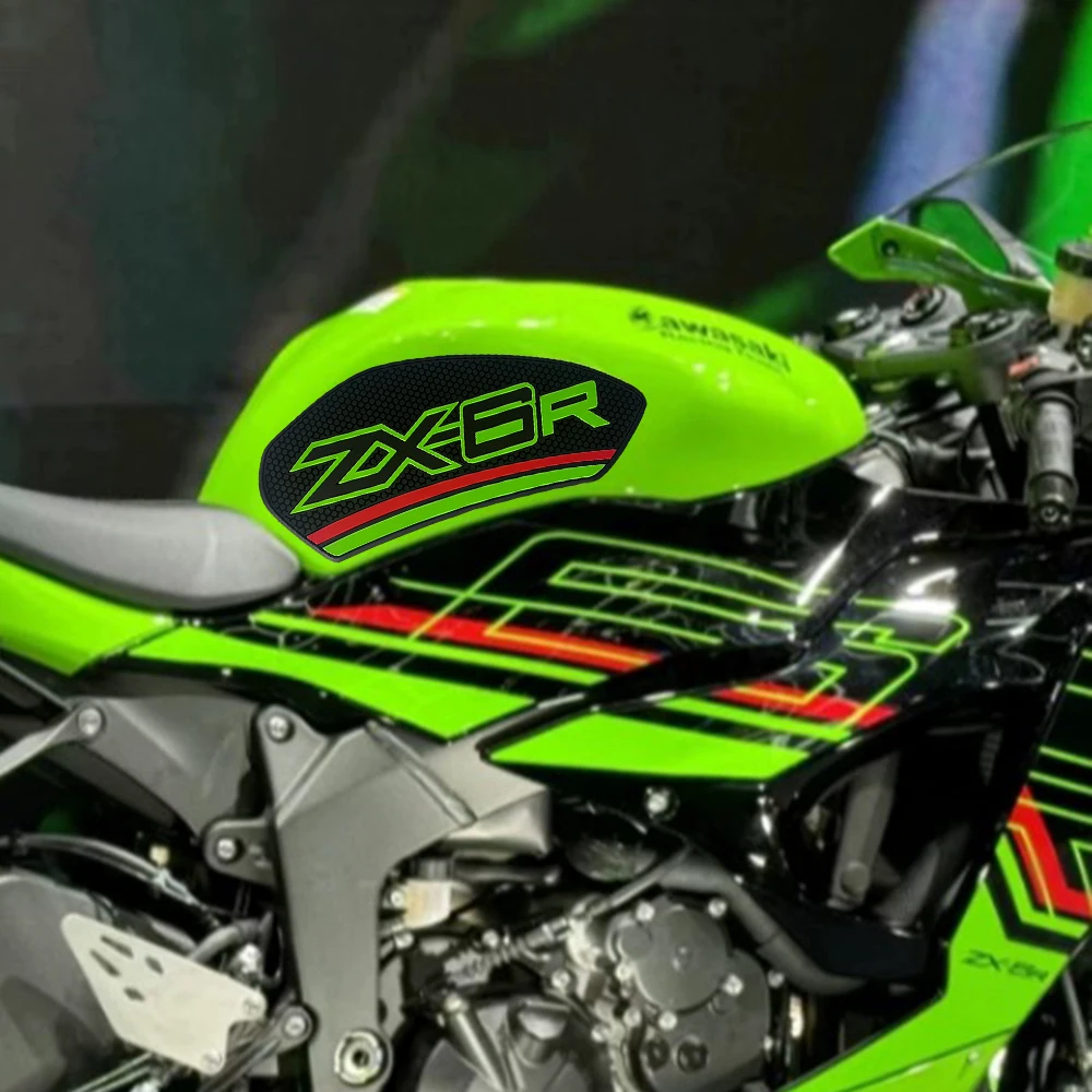 For Kawasaki Ninja ZX6R ZX-6R 2024- Motorcycle Sticker Anti Slip Fuel Tank Pad 3D Side Gas Knee Grip Traction Pads 4