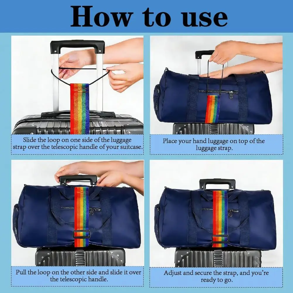2Pcs Versatile Luggage Elastic Strap Portable Adjustable Luggage Connector Straps Luggage Packing Straps Luggag Accessories