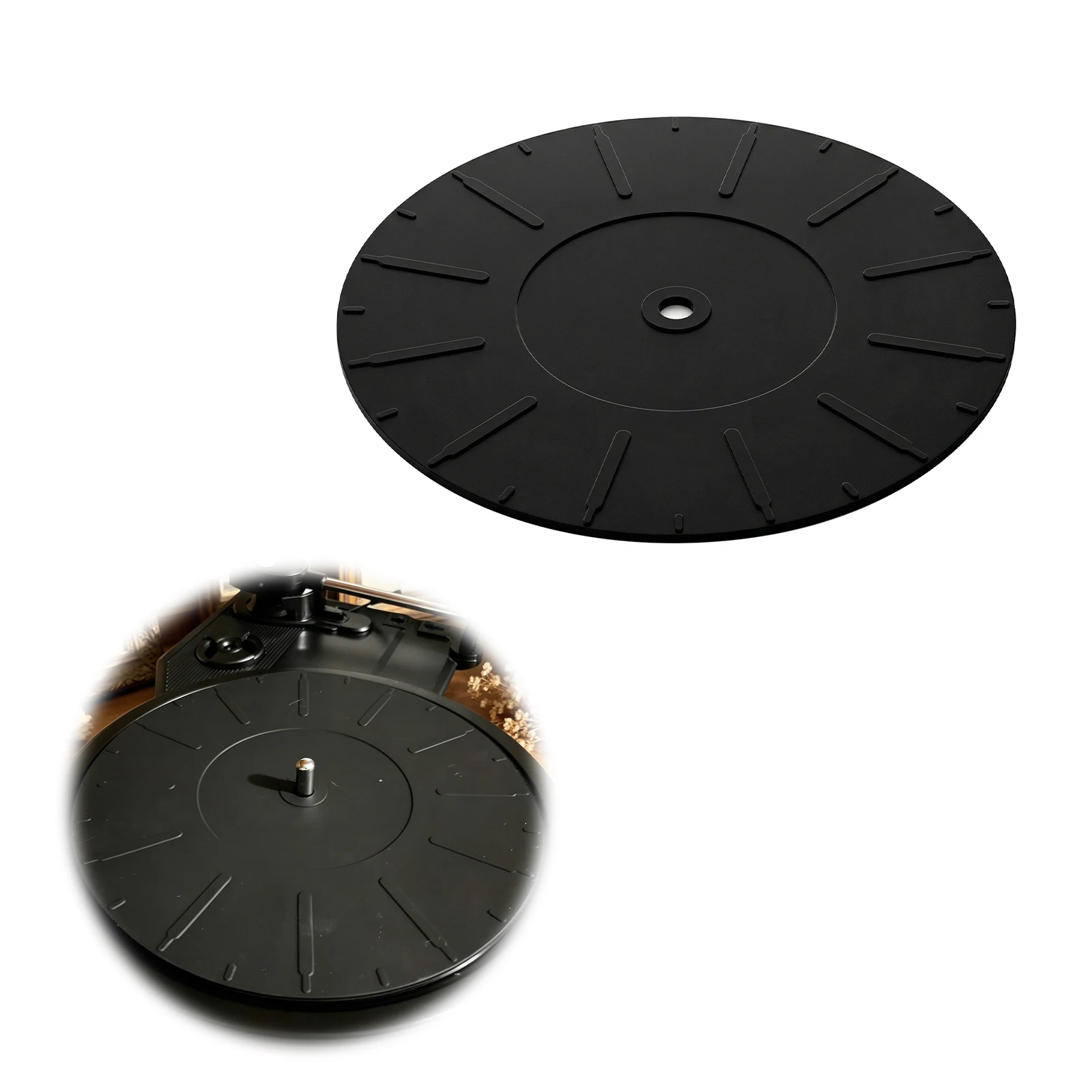 Turntable Platter Mat 7 Inch Diameter Silicone Turntable Slipmat Anti-Static & Anti-Slip for All LP Vinyl Record Players