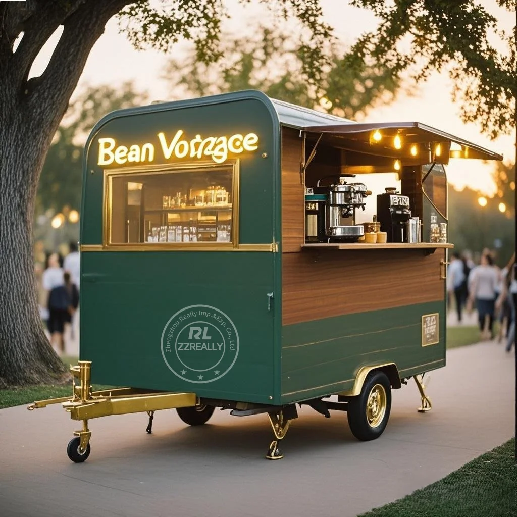 Popcorn Camping Kitchen Food Trailer Ice Cream Vending Carts with Snack Machine Mobile Popsicle  Cart Solar with Freezer