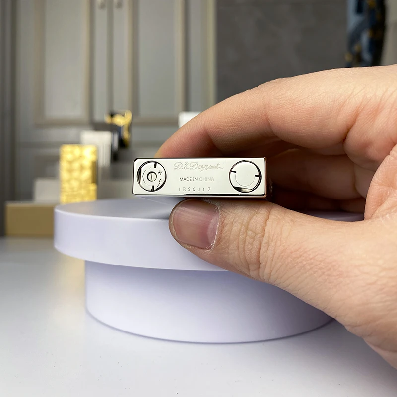 طبعة تذكارية جديدة فاخرة ولاعة البوتان لهب واحد ومزدوج لهجة مسطحة الطلاء الطبيعي المدخن L2 سلسلة 19024 #6