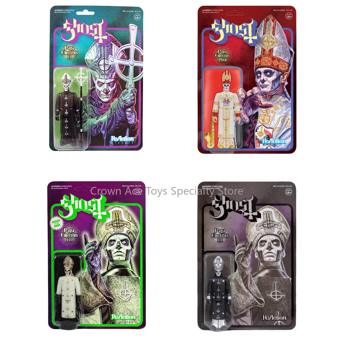 In magazzino Super7 Ghost nouneless Ghouls Papa Emeritus Mummy Dust Pro-Memoria 3.75in Action Figure Trendy Limited giocattoli da collezione