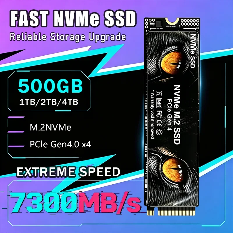 2026 New M2 SSD 500GB 1TB 2TB 4TB M.2 2280 PCIe NVME SSD 7300MB/s Internal Solid State Drive Hard Disk for Laptop Desktop