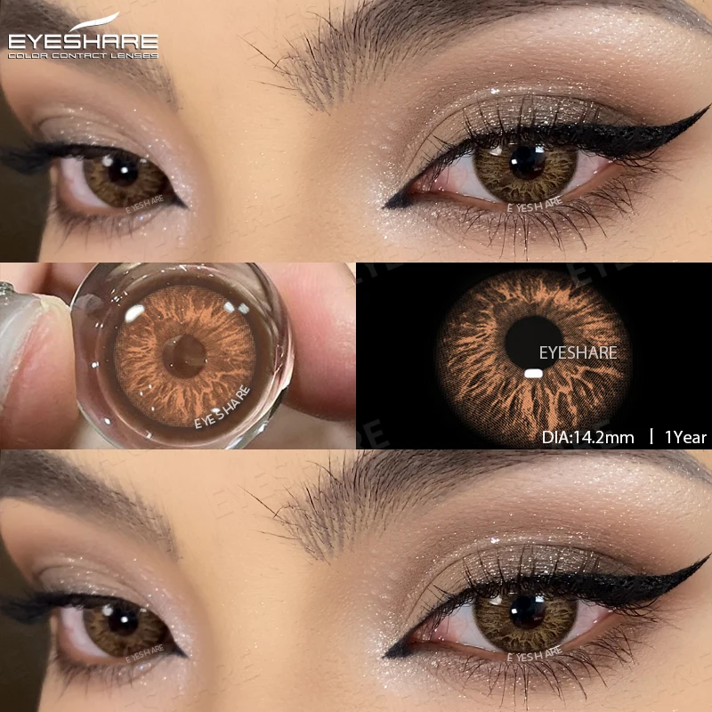 AMARA 1pair Blue Colored Contact Lenses Cosmetics Beauty Blue Eyes Makeup Pupils Korean Blue Lense Brown Lense Yearly Use
