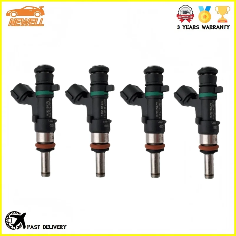 

4pcs 0280158276 16600-3AC0A Fuel injector For Nissan March Versa 1.6 16V Mitsubishi Asx 2.0 High Quality Engine Fuel Nozzle