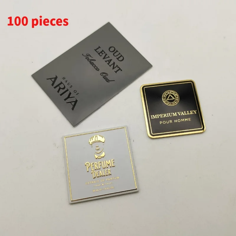 10 0.Zhang.Custom.Custom Your Private Label Design Relief Fonts Multi Color Aluminum Perfume Self Adhesive Sticker Glass Bot