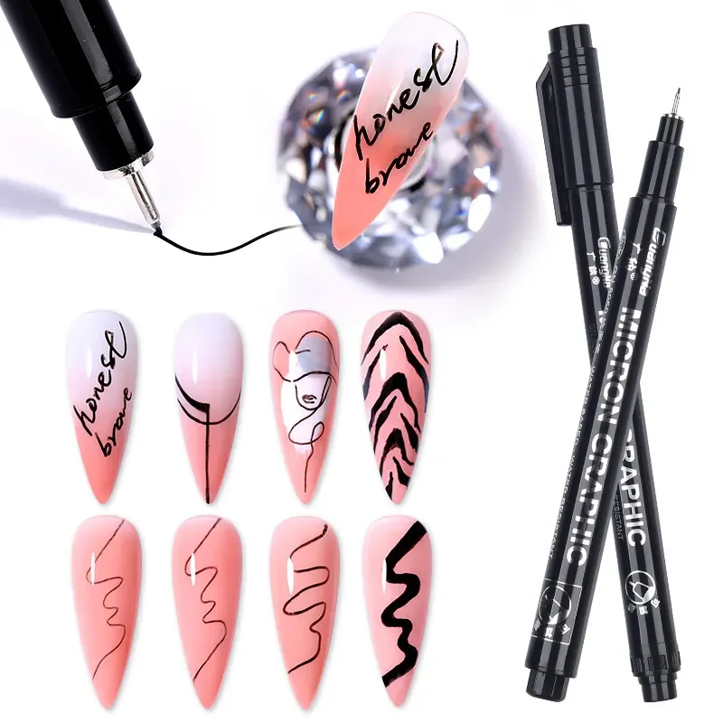 Fashion Nail Art Graffiti Pen Waterproof Painting Drawing Liner Brush DIY Flower Abstract Lines Details Nail Art Beauty Tools