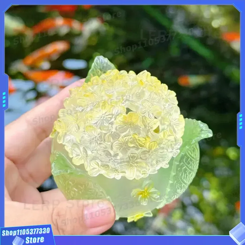 Dongmei Ancient Glass Osmanthus Incense Burner Transparent Gradient Three Footed Zen Tabletop Ornament for Tea Ceremony Gift