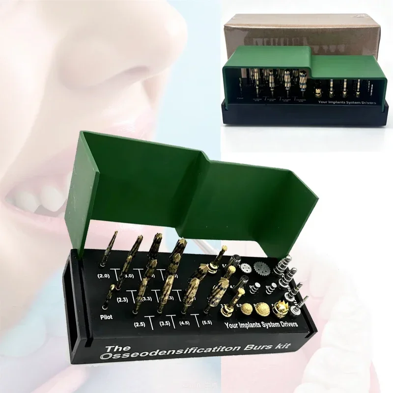 29Pcs Dental Osseodensification Burs Implant Drills Kit Bone Saw Disk Membrane Tissue Punch