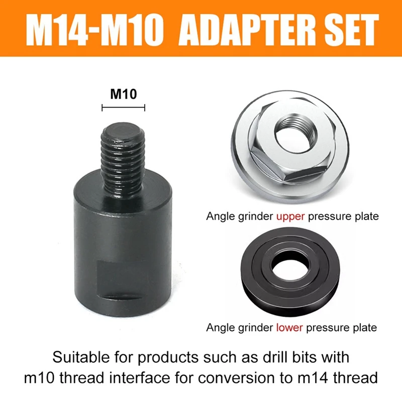 Angle Grinder M14 To M10 Adapter Thread Converter Adapter Interface Connector Screw Connecting Rod Nuts Slotting Easy Install