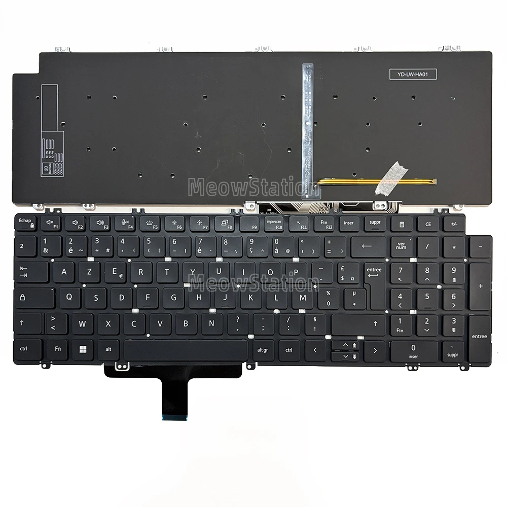 Teclado retroiluminado francês para Dell Latitude 15 5550 P127F P127F003 3550,Latitude 5520 5521 5530 5531 5540 5550 3540, Precision 3560 3561 3570 3571 3590 3591 7670 7770 7780