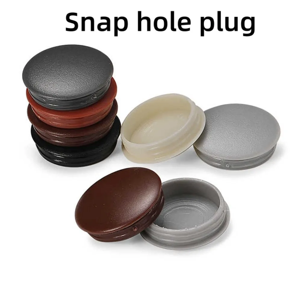 Multi Color PE Plastic Snap-in Hole Plug, Round Decorative Hole Cover Dia 20-30mm, Furniture Cabinet Door Sealing Cap