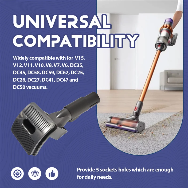 أدوات A01M-Groom للمكنسة الكهربائية Dyson V15 V11 V10 V8 V7 V6، أداة تهذيب الحيوانات الأليفة، مع محول مرفق وقفل الزناد