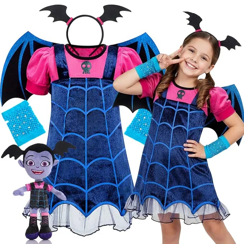 Vampirina Cosplay-Kleid für Kinder, Mädchen, Prinzessinnenkleidung, Charms, Verkleidung, Weihnachten, Halloween, Kostüm, Kinder, Karneval, Party-Outfit – Detail 2