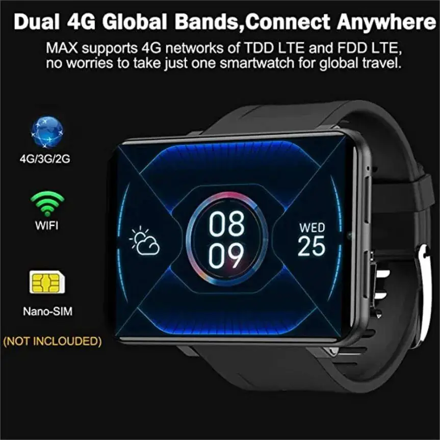 4G LTE Android smartwatch 2.86 inch screen 3+32G GPS positioning heart rate monitoring 4g smart watches