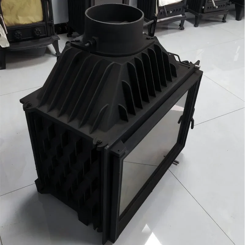 Embedded Wood Burning Cast Iron Fireplace Real Fire Heating Furnace for Modern Home Villa Clubhouse