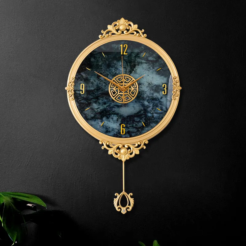 fashion high-end wall clock European style light luxury wall clock loudspeaker mute decoración de pared y relojes home furniture