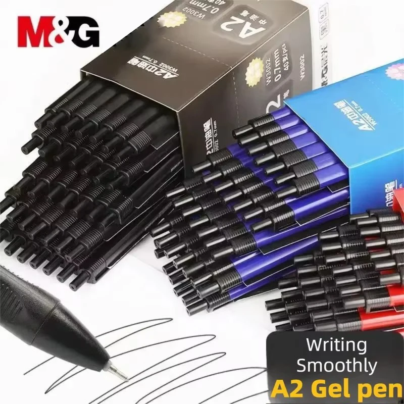 10/40 Stück A2-Gelstift fühlt sich angenehm an, 0,7 mm Nachfüllpresse, Schwarz, Rot, Blau, Dreieck, Student, Prüfung, Büro, Studie, Schreibwaren