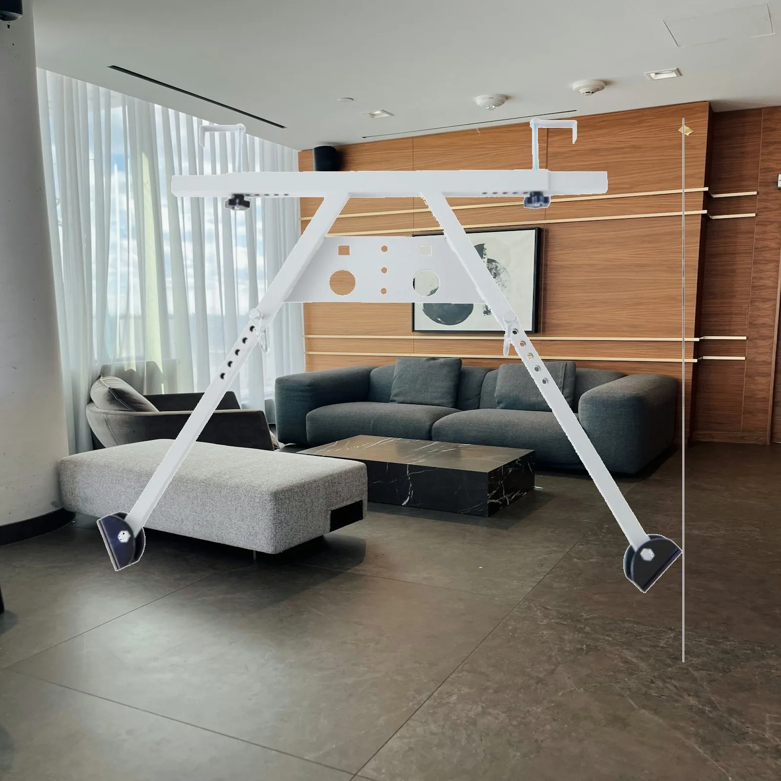 Ladder Stabilizer with Adjustable Bar Anti-Slip Ladder Stabilizer Hardware Quick-Mounting Rust-Resistant for Homeowners