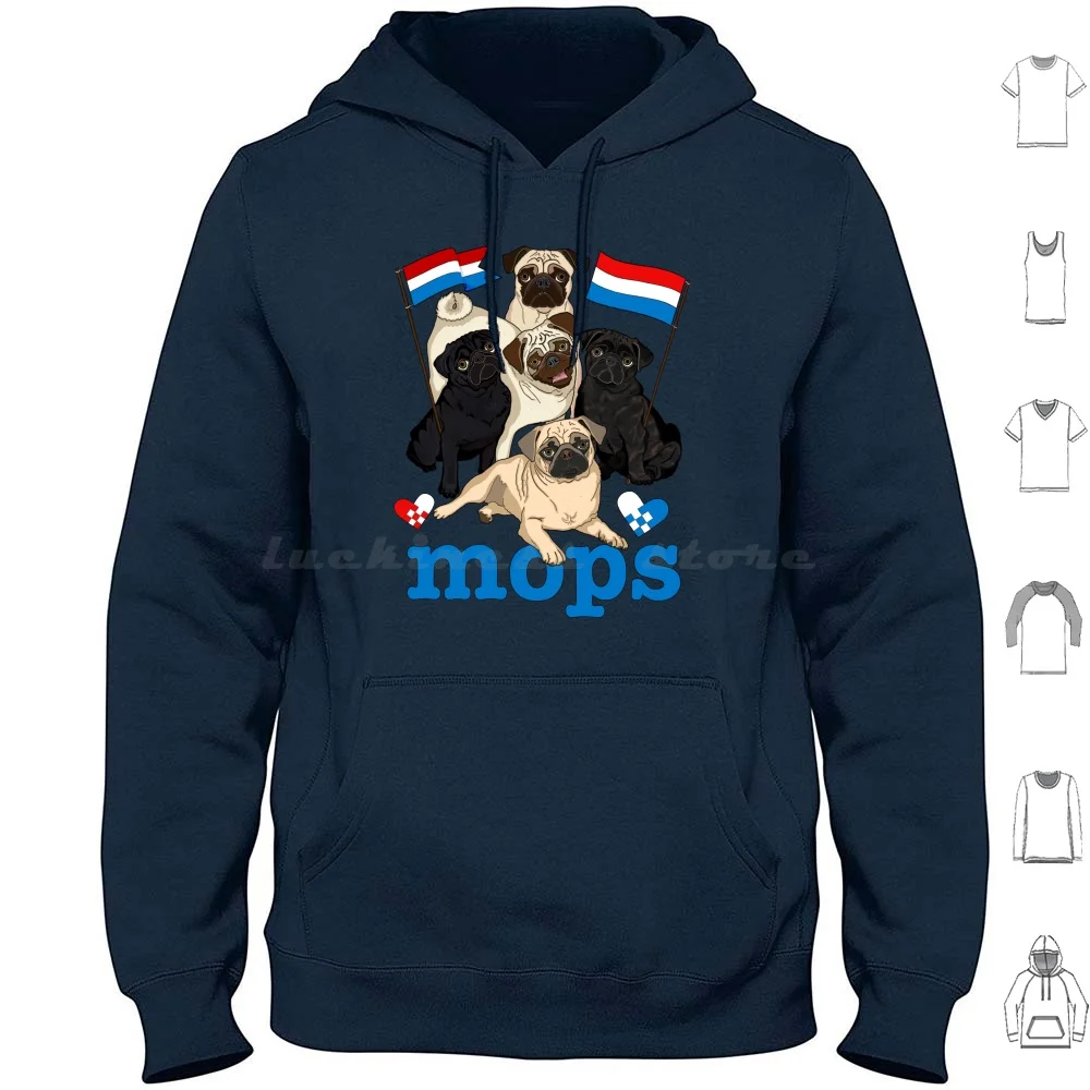 Mops! ( Luxembourgish Version! ) Hoodies Long Sleeve Pug Pugs Pug Grumble Mops Hond Fivepugs L ? Tzebuergesch Jana