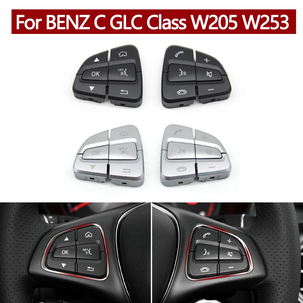 W205 W253 Car Steering Wheel Switch Button Volume Phone Multi-function Switch Buttons For BENZ C GLC Class C180 C200 C300 GLC300