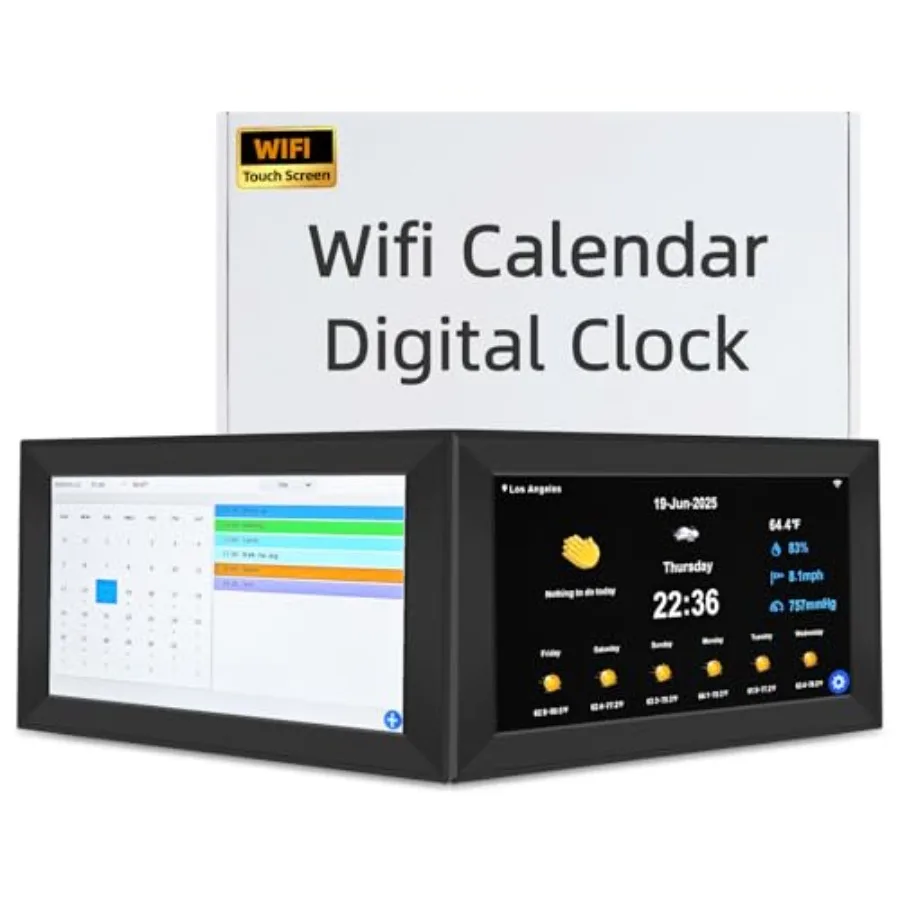 

Цифровые часы-календарь с Wi-Fi, умный сенсорный экран, электронный календарь на 2026 год, семейный планировщик для планирования/организации/напоминаний, без AP-модуля