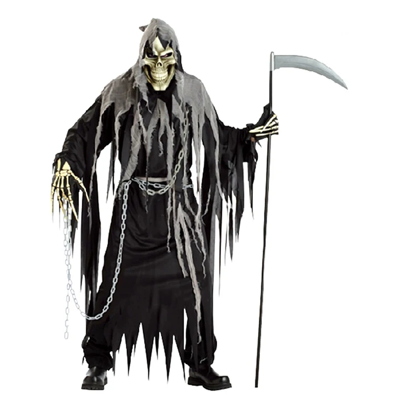 Jack the Ripper Adult Scarecrows Scary Cosplay Mummy Men Costumes Bandaged Grim Reaper Ghost Party Outfit Halloween Jackson clo view 5