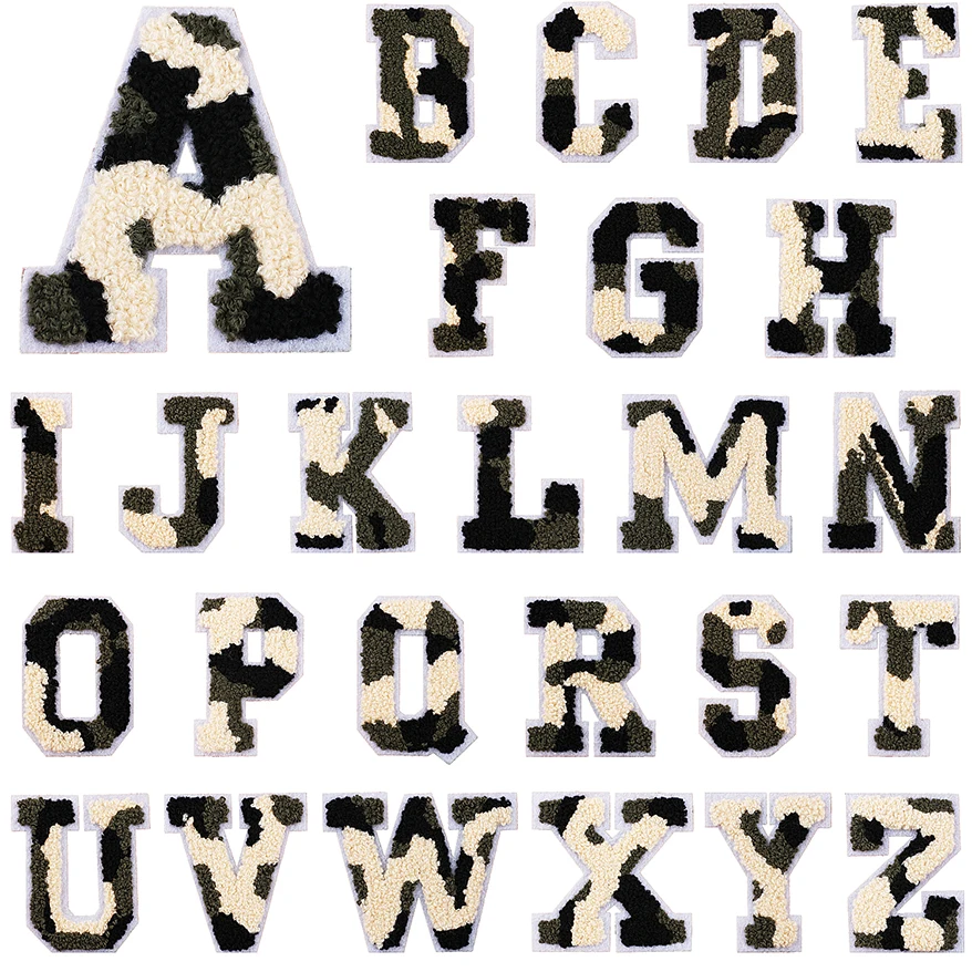 

7cm Height 10 Pcs Towel Alphabet Embroidered Patches Iron On Motif Applique Hat Bag Shoe Kids Name Decor Accessory