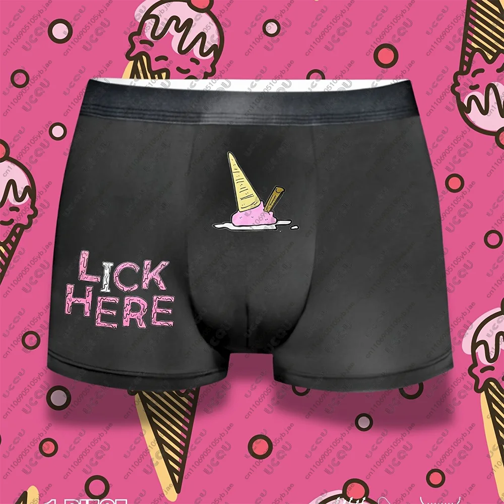 

2026 мужские взрослые забавные мороженые принты подарок для мальчиков дышащие мягкие удобные трусы-боксеры шорты нижнее белье трусы плавки