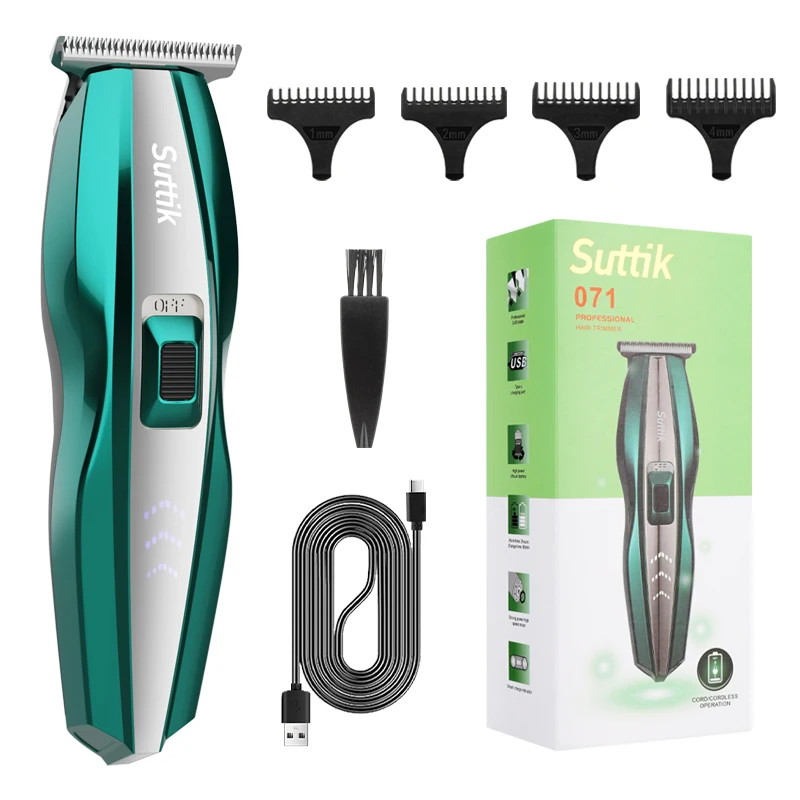 Resuxi 071 Парикмахерский триммер для волос для мужчин, перезаряжаемый беспроводной мощный электрический триммер с 4 направляющими расческами
