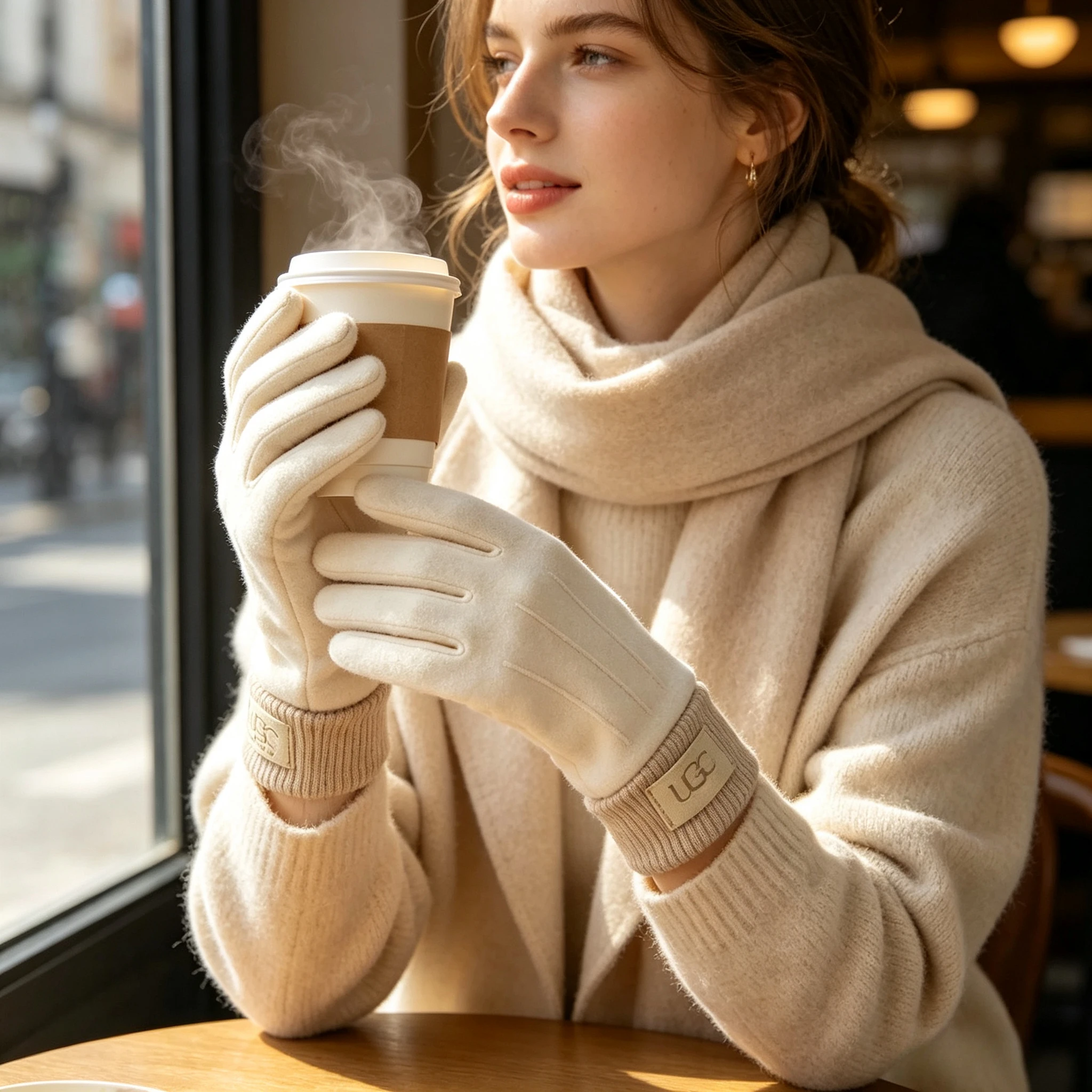 Winter Cashmere Gloves for Women Warm Touch Screen Gloves Cold Protection Full Finger Mittens Outdoor Cycling Thick Woolen Glove