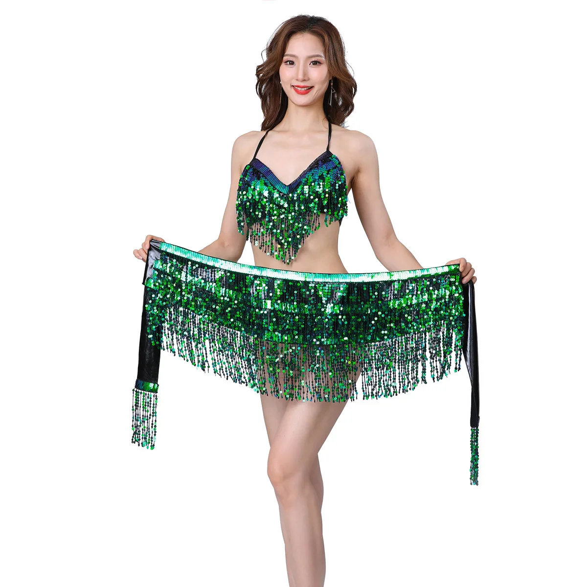 New Belly Dance Costumes Sequins Tassels Dance Costumes Stage Performances Competition Costumes Dance Accessories