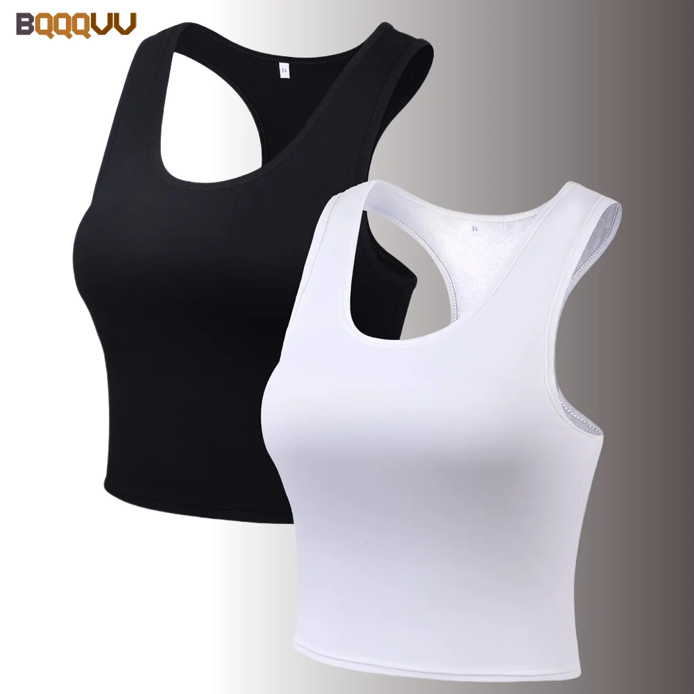 Sleeveless Tank Top for Women, Short Top, Elastic, for Running, Gym, Sport, Fitness, Summer, 1pc