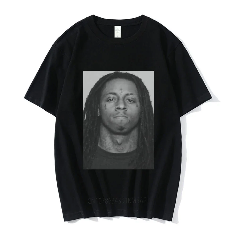 Rapper Lil Wayne Mugshot Graphic T-shirt Men Cotton Comfort Loose T Shirts Hip Hop Vintage Short Sleeve Oversized T-shirts