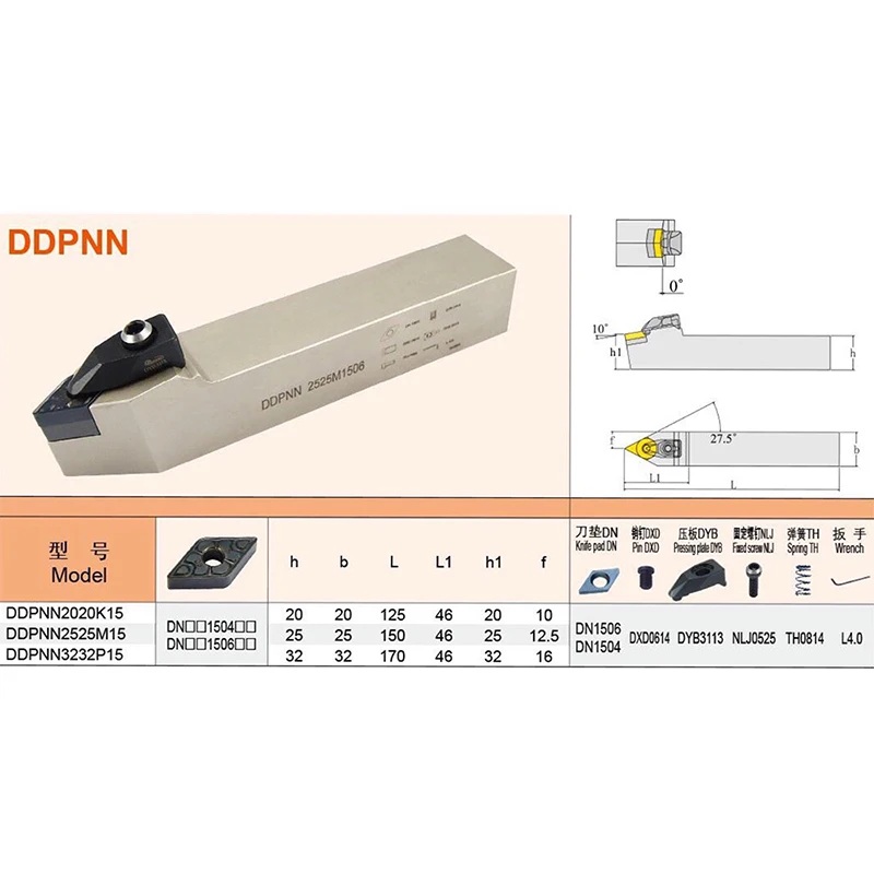 1 шт. DDPNN2020K1506 DDPNN2525M1506 внешний держатель токарного инструмента DDPNN токарные режущие инструменты для твердосплавных вставок DNMG1506