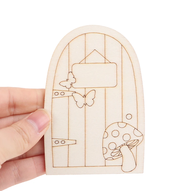 Miniature Wood Door Miniature Window Fairy Gnome Door Elf Home Creative Yard Art Sculpture Garden Decor Ratoncito Pérez