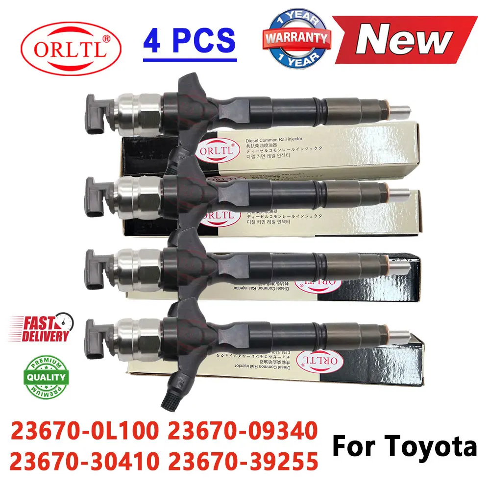 

4PCS 295050-0190 New Auto Fuel Injector 23670-0L100 Diesel Part Nozzle 23670-09340 Engine Injector 23670-30410 for Toyota