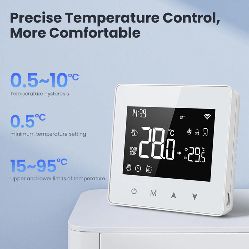 

ZWT198 Tuya ZigBee Smart Thermostat Water Gas Boiler Temperature Controller Battery Powered Work with Alexa Google Home Yandex