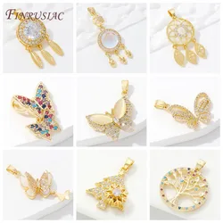 Luxury Jewellery Charms Accessories,Butterfly Pendant For Needlework,18K Real Gold Plated Brass with Crystal Charms For Jewelry