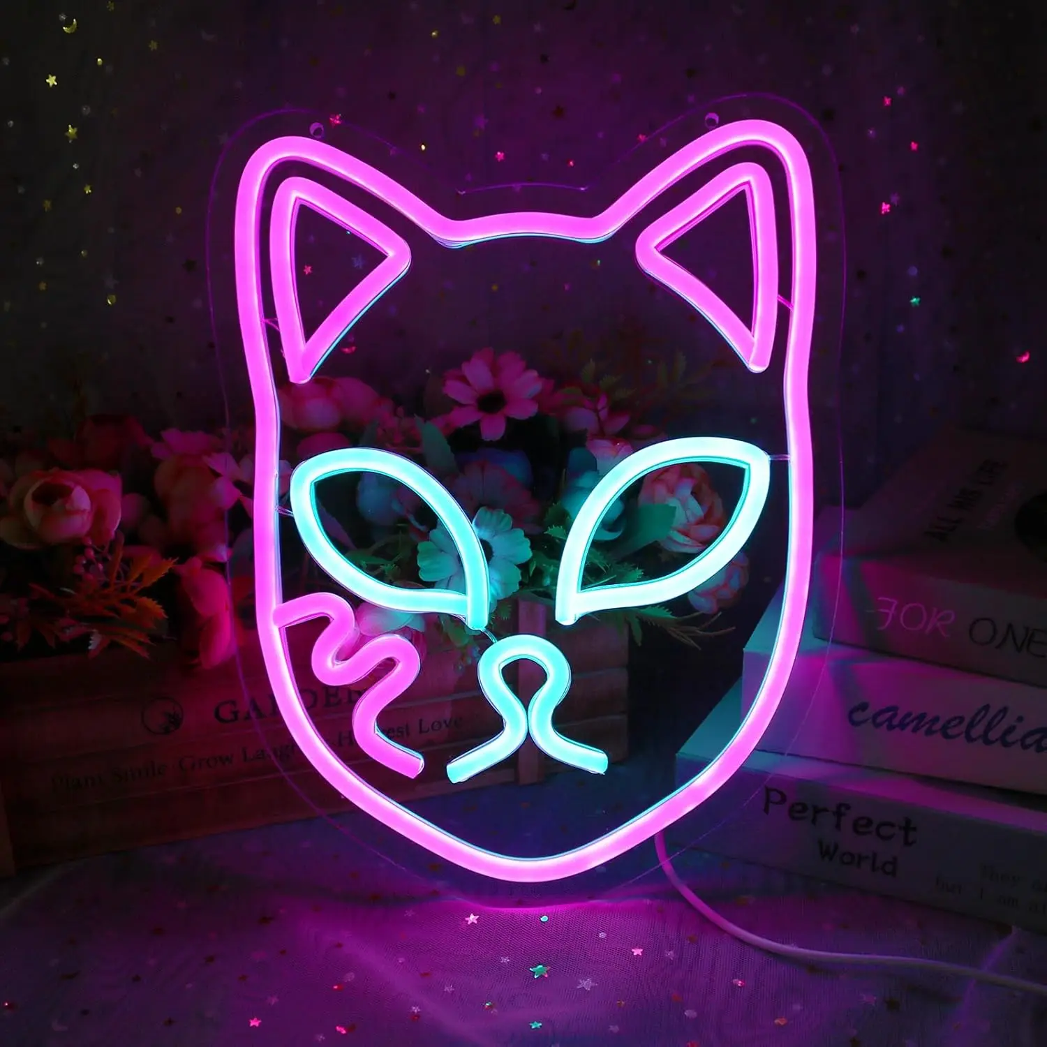 

Fox Face Neon Sign Neon Light For Wall Decor Bedroom Game Room Birthday Party USB Powered 3D Wall Art Night Light Gift