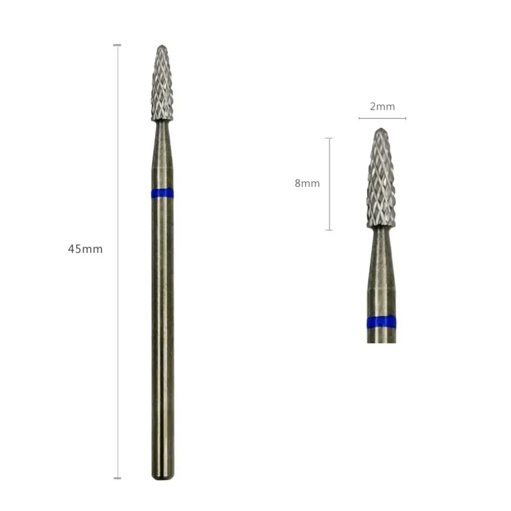 Punta per unghie in carburo per cuticole Fresa rotativa in metallo duro da 3/32 "per strumento per accessori per unghie manicure
