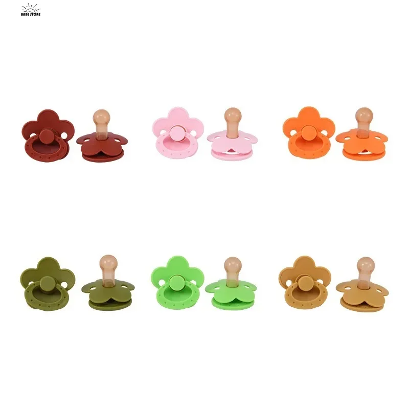 New Newborn Baby Silicone Pacifier Newborn Pacifier Infant Teether Chewable Toy Safety Baby Care Product Pacifiers Chain Set