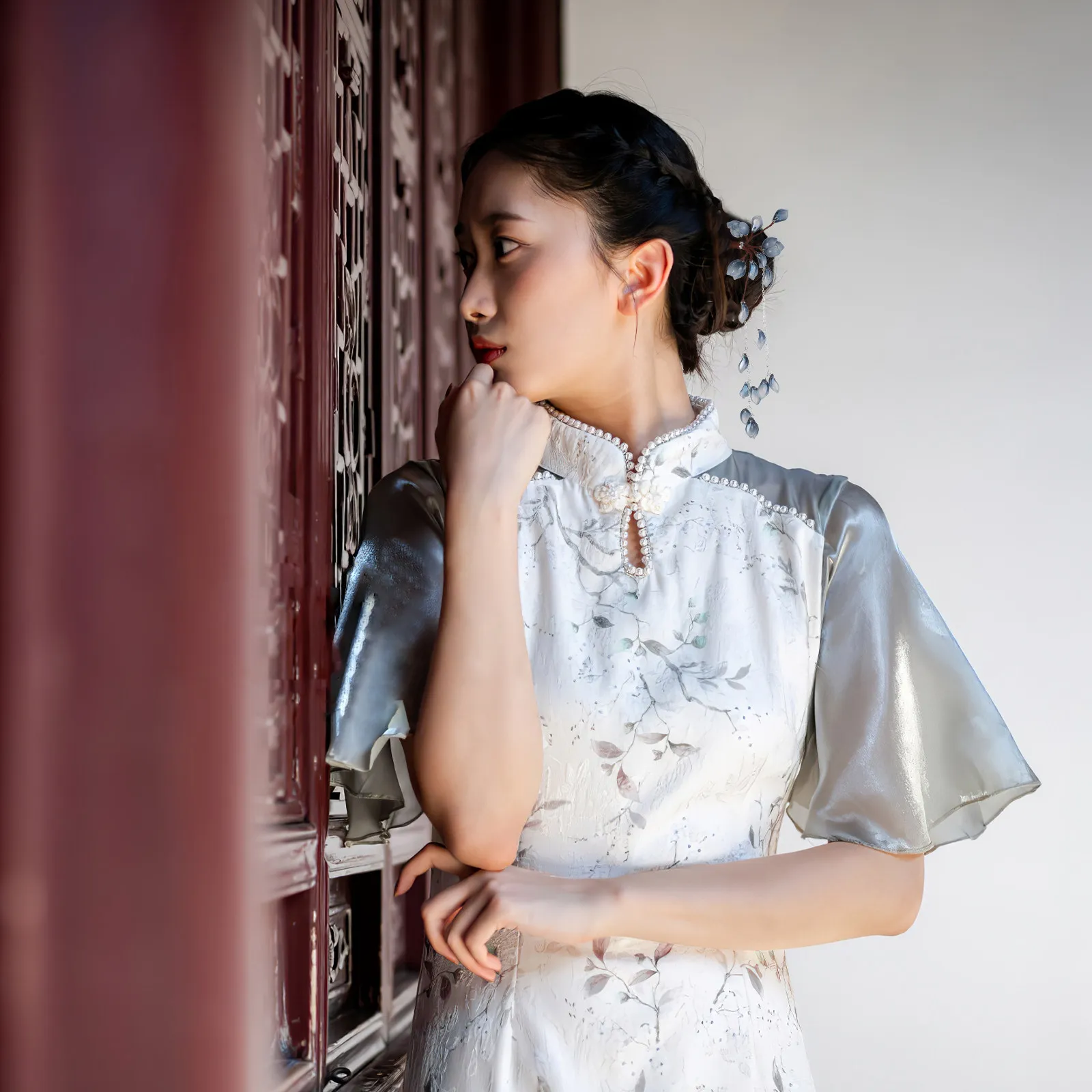 Ancient Style Hair Stick Glazed Flower Tassel Hairpin Durable Bun Holder For Long Hair Hanfu Accessories Women Gift