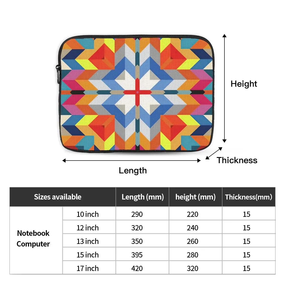 Swiss Geometry Prints With Rectangles Squares And Triangles Pattern Computer Laptop Cover Case Laptop Sleeve Bag Portable Cover