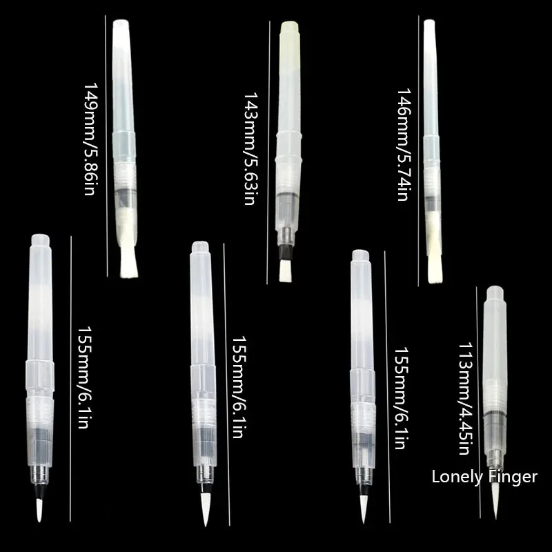 7Pcs Refillable Watercolor Brush Pens - Watercolor Painting Set with Fine Tip, Portable Water Brush Pens for Artists & Beginners