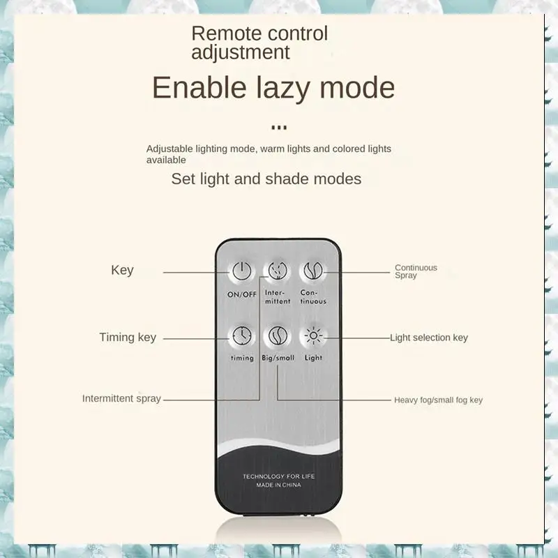 

Caci 500Ml Electric Air Purification Humidifier Aromatherapy Essential Oil Diffuser + Atmosphere Light For Gift EU Plug