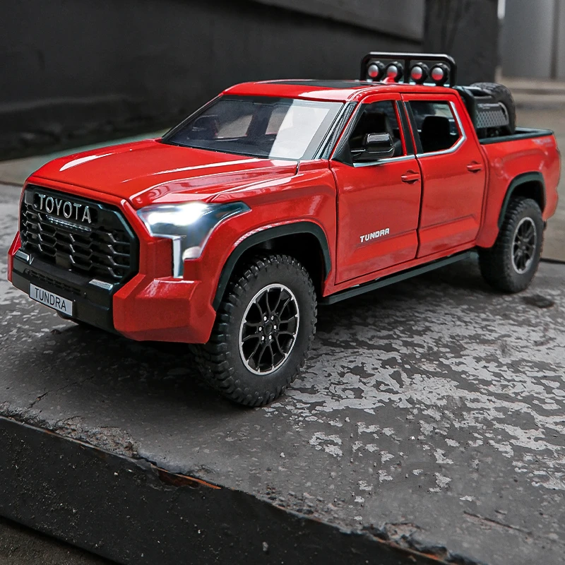 1/22 TOYOTA Tundra Pickup Alloy Car Model Diecast Metal Off-Road Vehicle Car Model Sound and Light Collection Childrens Toy Gift