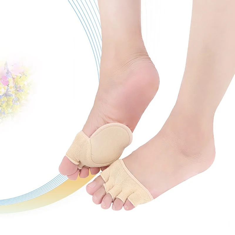 1pc/2pcs Toe Separator Foot Care Half Insoles Five Finger Socks Pads Bunion Sleeve Protector Hallux Valgus Forefoot For Women